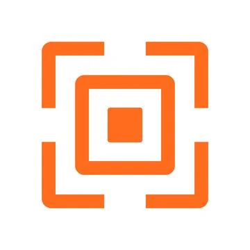 Orange scan icon. Read. Vector. Stock Illustration