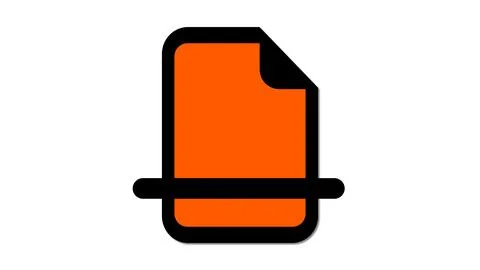 Orange scanning document icon isolate on white background. Stock Illustration