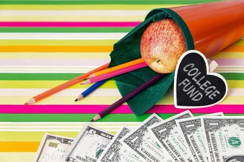 Orange school cone with text Fotos Stock
