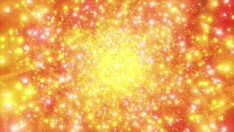 Orange science fiction space galaxy particles 3d illustration background wa.. Stockillustratie