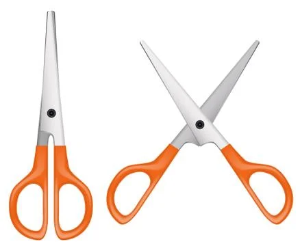 Orange scissor on a white background vector Illustrazione stock