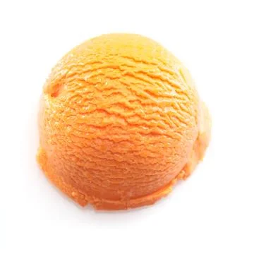 Orange scoop of icecream Stock Photos
