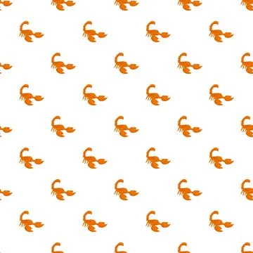 Orange scorpion creatures forming seamless pattern background Stock Illustration