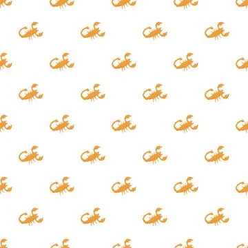 Orange scorpion creatures pattern repeat graphic design Stock Illustration