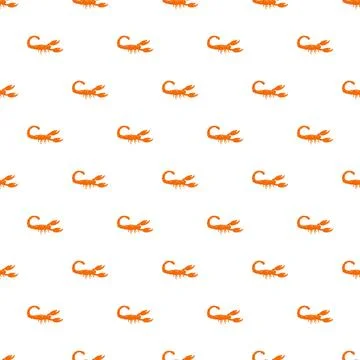 Orange scorpion pattern creating a seamless background design 스톡 일러스트