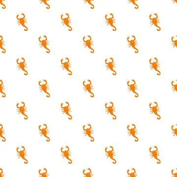 Orange scorpions seamless pattern repeating animal background design イラスト素材