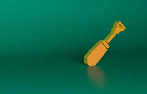 Orange Screwdriver icon isolated on green background. Service tool symbol Stock Illustration