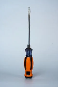 Orange Screwdriver on White Background Stock Photos