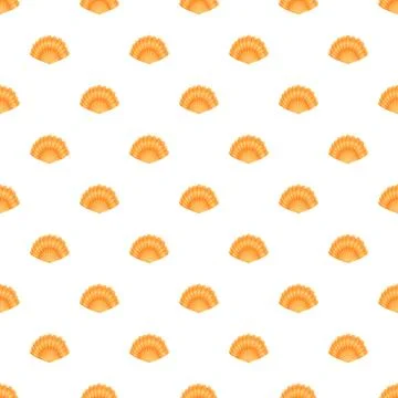 Orange sea shell pattern repeating on white background Stockillustratie