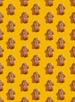 Orange seamless background fun cookie pattern Stockfoto's