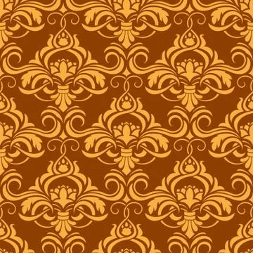 Orange seamless ornament pattern Stock Illustration