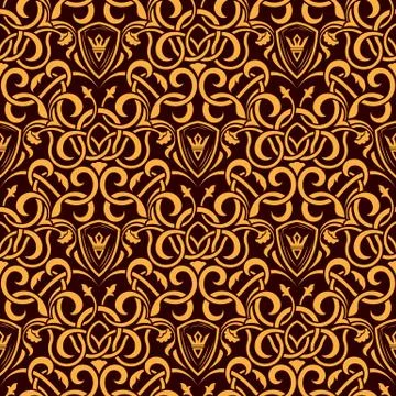Orange seamless ornament pattern Stock Illustration