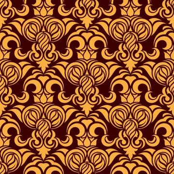 Orange seamless ornament pattern Stock Illustration