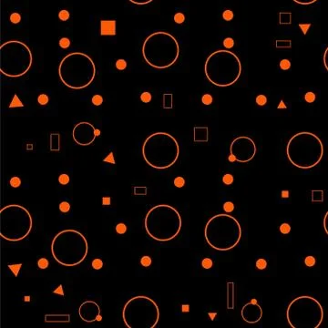 Orange seamless pattern. Abstract background with circles and squares. Ornge  Stock Illustration