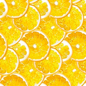 Orange seamless pattern with fruit citrus circle slices made in draphic vecto Stock Illustration