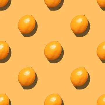 Orange seamless pattern. Fruit pattern for the design. Summer background. Stock Photos