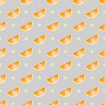 Orange seamless pattern. Sketch oranges. Citrus fruit background. Elements fo Stock Illustration