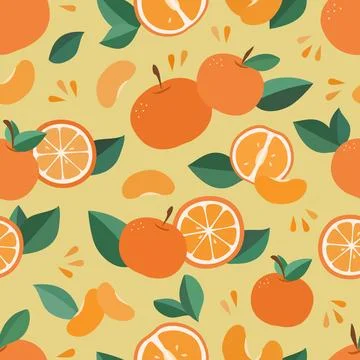 Orange Seamless Pattern Vector Illustrazione stock