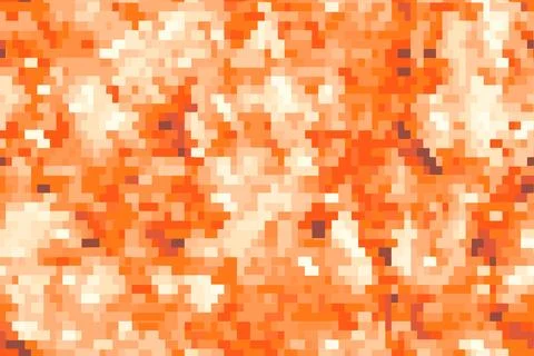 Orange seamless pixel camouflage pattern texture background Stock Illustration
