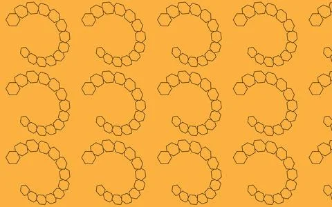 Orange seamless swirl curl vector pattern for wrapping and backgrounds Stock Illustration