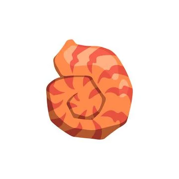 Orange seashell. Isolated cartoon shell. Sea aniamal icon. Vector illustratio Illustrazione stock