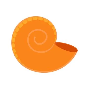 Orange seashell representing beach discoveries Stock Illustration