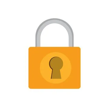 Orange Security Padlock Vector Icon Stock Illustration