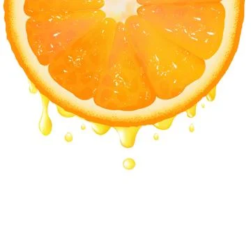 Orange segment with juice Stock Illustration