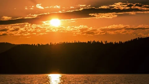 Orange Setting Sun Stock Footage 79698640