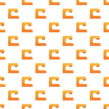 Orange sewing machine pattern creating textile crafts background Stockillustratie