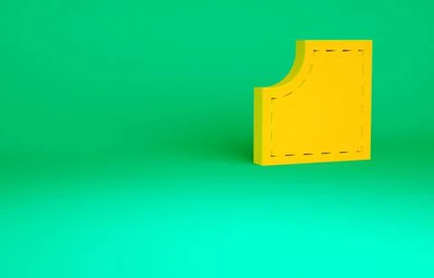 Orange Sewing Pattern icon isolated on green background. Markings for sewing. Illustrazione stock
