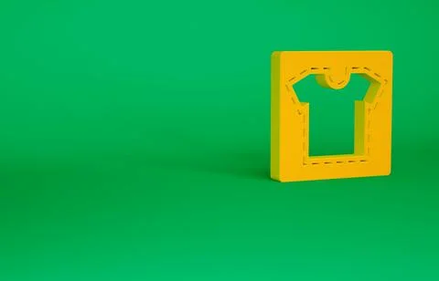 Orange Sewing pattern icon isolated on green background. Markings for sewing. Stock Illustration