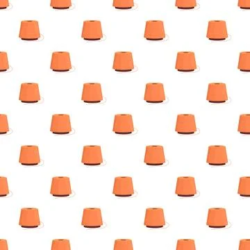Orange sewing thread bobbin pattern over white background Stock Illustration