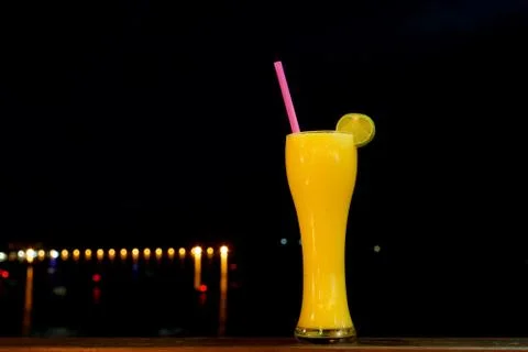 Orange shake drink Stock Photos