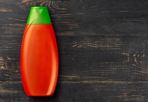 Orange shampoo bottle Foto stock