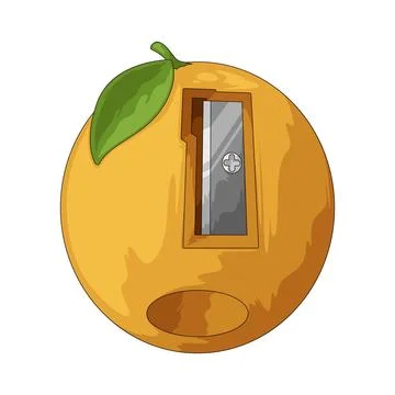 Orange shaped pencil sharpener illustration Stock Illustration