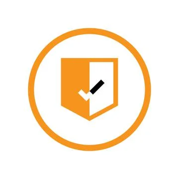 Orange Shield Verification and Security Badge Icon Stock-Illustration