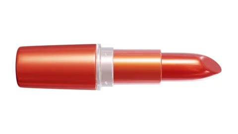 Orange shiny lipstick presentation 3D animation with alpha Video stock 164397834