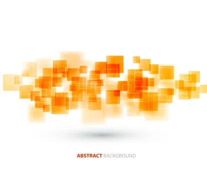 Orange shiny squares technical background. Vector Stock Illustration