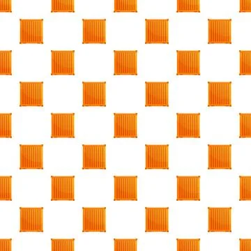 Orange shipping container repeating seamless pattern background Illustrazione stock