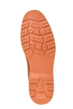 Orange shoes sole footprint footstep isolated on white background Stock Photos