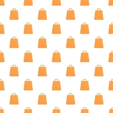 Orange shopping bag pattern for retail and consumerism Stock Illustration