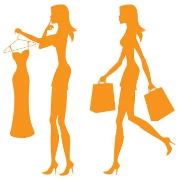 Orange shopping Stock Illustration