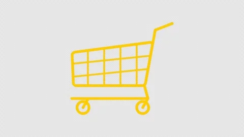 Orange shopping trolley Vídeo Stock 335486646