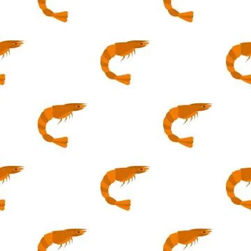 Orange shrimp pattern seamless Stockillustratie