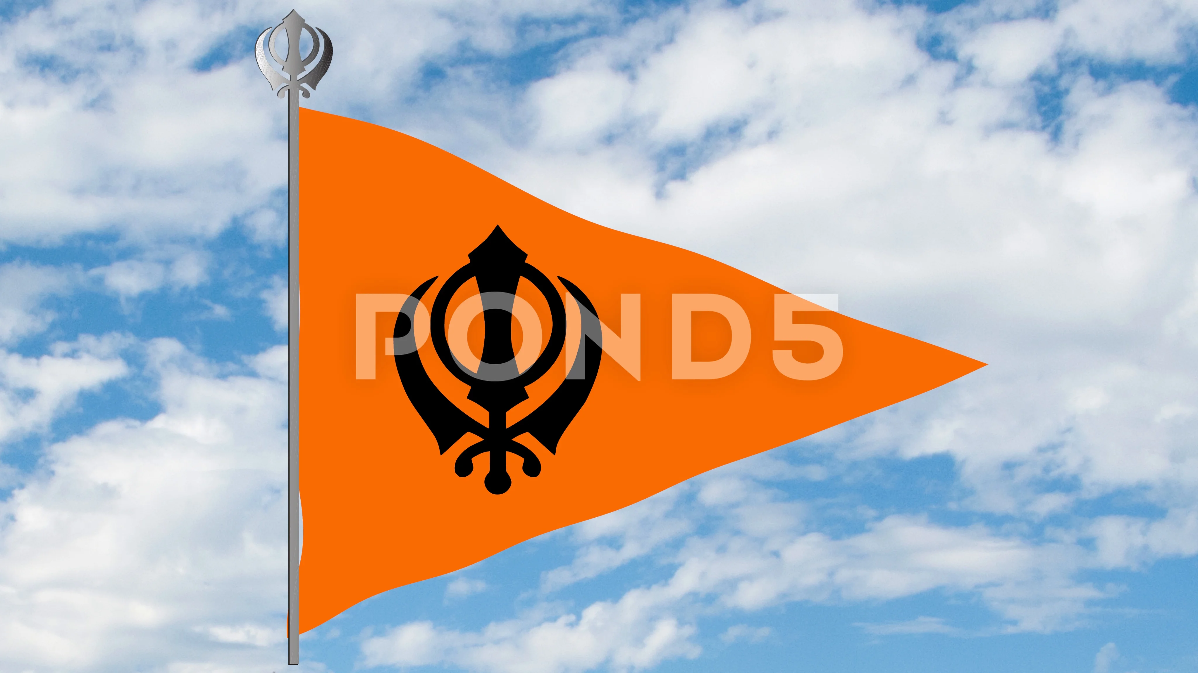 Orange Sikh flag with the image of silve... | Stock Video | Pond5