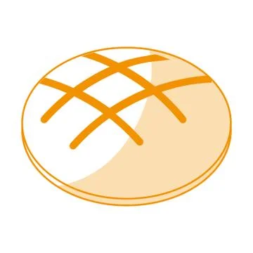Orange silhouette shading circular bread food bakery Ilustração Stock