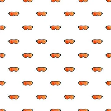 Orange ski goggles seamless pattern for winter sports Illustrazione stock