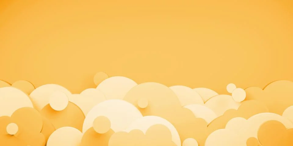 Orange sky and clouds evening at sunset paper cut style 3D illustration Illustrazione stock