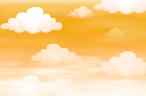 Orange sky with clouds Stock Illustration